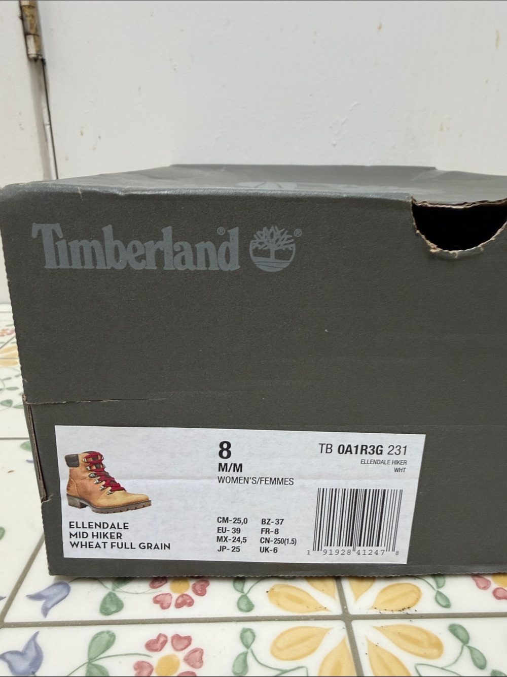 Timberland Tan/Brown Lace-Up Boots with Red Laces NWO - Picture 4 of 4
